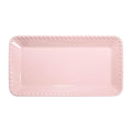 Paris Hilton Rectangle Ceramic Stoneware Serving Platter Tray, Embossed Hearts, Microwave Safe, 15x8-Inch, Pink