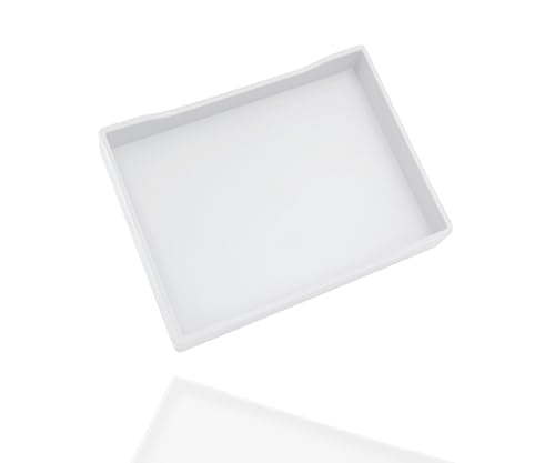 Small White Serving Tray (8.5 x 6.3 inch) for Serving Accessory, Spa, Coffee, Drinks, Wine, Tea, Bar, Party, Seasoning, Perfume or Display Use. - color: White-1 Tray, size: 8.5" x 6.3" x 0.8"
