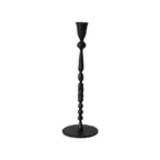 Creative Co-Op Decorative Hand-Forged Metal Taper Holder, Black - size: 4" Round x 12"H