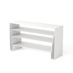 White Matte Metal Display Stand,8 Pcs 2 Set Display Risers, Metal Rectangular Display Shelf Holders for Showcase, Dessert, Perfume, Vendor Events, Cupcake Stands, Toys Display Shelves ( 8Pcs-White, 7”L~8”L~9”L ) - color: 8Pcs-White