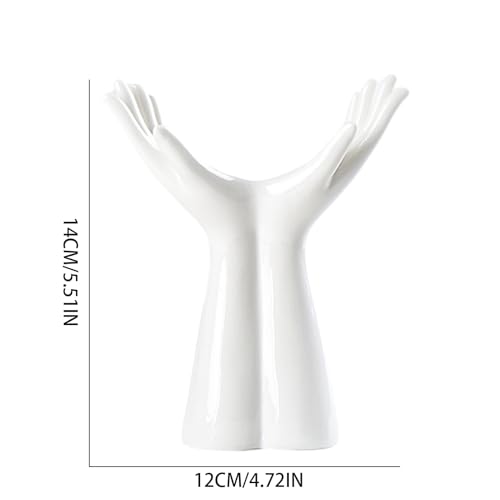 Human Hand Vase - Hand Shape Boho Vase for Flowers, Artistic Ceramic Sculpture Pot, Unique Decor Piece | for Living Room Tabletop Bedroom Shelf Entryway Home Art Bohemian Decoration