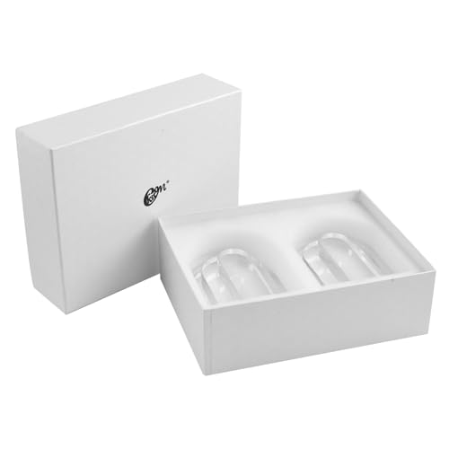 Kitcom Decorative Bookends for Books, Set of 2, Heavy Duty Book Holders Stopper for Shelves, Bookshelf, Bookcase, Office Desk, Home Decor, Aesthetic Layered Arch Design, Clear