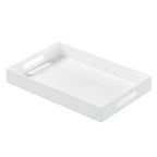Acrylic Tray with Embedded Handle, 10x15 Inch, White - color: White, size: 15" x 10" x 2"