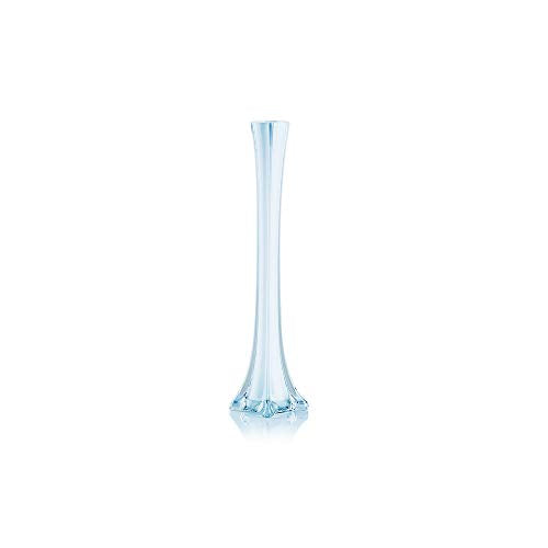 WGV Eiffel Tower Vase, Open 0.75", Height 12", (Multiple Sizes Choices) White Glass Floral Container with Sturdy Base, Flower Centerpiece for Wedding Event Home Decor, Arts Crafts, 1 Piece - color: White, size: 12"H