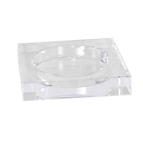 Crystal Candle Dish — by Alice Lane Home Collection — Size Large — Smooth, Round Cutout is The Perfect Size for Your Favorite Candle or Diffuser — Clear K9 Crystal Design - size: Large