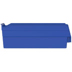 Akro-Mils 30120 Plastic Shelf Bins, Heavy Duty Storage Bins for Garage, Closet, and Drawer Organization, 12" x 4" x 4", Blue, 24-Pack - color: Blue
