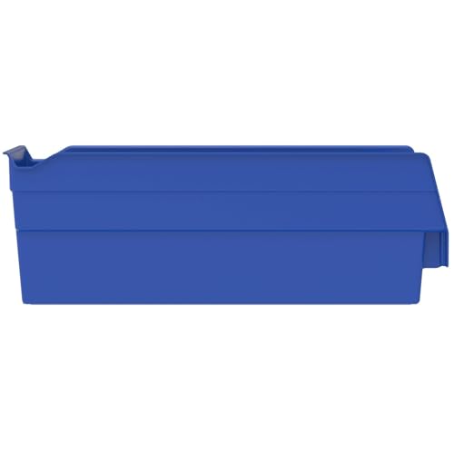 Akro-Mils 30120 Plastic Shelf Bins, Heavy Duty Storage Bins for Garage, Closet, and Drawer Organization, 12" x 4" x 4", Blue, 24-Pack - color: Blue