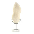 Deco 79 Polystone Coral Decorative Sculpture Abstract Textured Home Decor Statue with Gray Stand and Acrylic Base, Accent Figurine 7" x 5" x 19", Cream - size: 7" x 5" x 19"