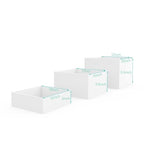 Buffet Risers, White Acrylic Cube for Buffet Table, Display Stand Shelf for Catering Dessert Collectibles Jewelry Figures Show, Food Display Nesting Risers with Hollow Bottoms, Cube, 3Pcs 10"x11"x12"