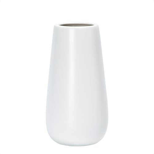 D'vine Dev 8 Inch White Elegant Oval Ceramic Vase for Flowers, Home Décor Vase with Design Box, VS-LD-A-4 - color: White, size: 8 Inch
