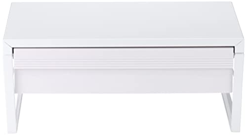 LIHIT LAB Desktop Stand with Drawer, 9.8 x 15.4 x 6.3 Inches, White (A7342-0) - color: White, size: 9.8" x 15.4" x 6.3", style: Drawer
