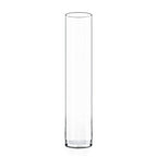CYS EXCEL Cylinder Clear (H:32" D:6") | Multiple Size Choices Glass Flower Centerpieces | Hurricane Floating Candle Holder Vase, H-32 (GCY122/32) - size: H-32" D-6"