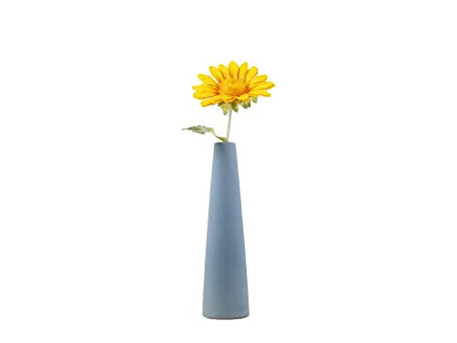Ceramic Vase, Modern Home Decor Ceramic Vases, Frosted Porcelain vase, Grey Minimalist vases,Living Room Decoration，Ideal Shelf, Best Decoration. (Blue) - color: Sj White