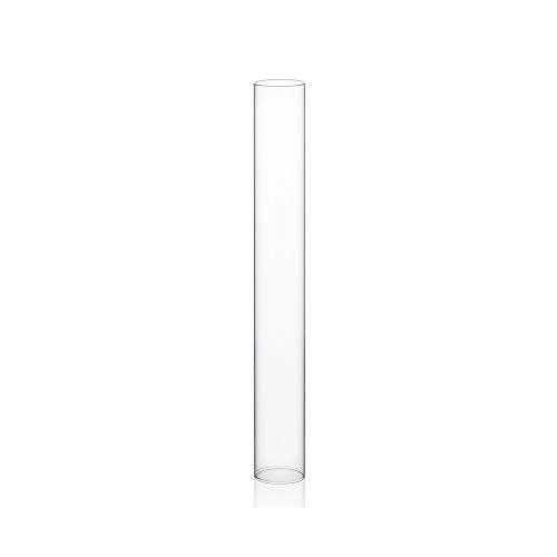 WGVI Hurricane Candle Holder Sleeve, Wide 3", Height 24", Clear Glass Cylinder Candleholder, Chimney Tube, Open Ended Candle Shade, 1 Piece - size: 3"x24"H