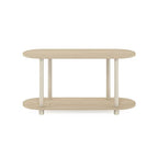 Furinno Turn-N-Tube No Tools Modern Oval Side Table, Bauhaus Oak/Beige - color: Bauhaus Oak/Beige, size: 2-Tier Oval