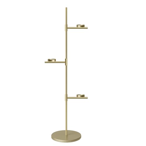 Smtyle Gold Metal Tall Floor Candelabra Candle Holder Stand for Home Decor, Weddings, Events & Meditation - color: Gold