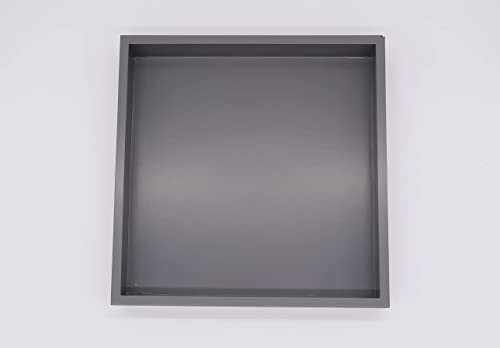 10"x10" Small Square Wood Decorative Tray for Office, Ottoman, Bathroom, Entry, Remote Controls, Countertop Organizer, Candle Tray- Charcoal - color: Charcoal