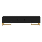 Modern TV Stand with Drawers for TVs up to 75'', Media Console Storage Cabinet Entertainment Center Furniture for Living Room Bedroom, Gold Metal Legs, 70.9-Inch, Black - color: Black