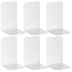 VFINE Bookends 3 Pairs, White Metal Book Ends, Bookends for Shelves, Book Stopper for Heavy Books, Book Dividers for Home Office - color: White Bookends 6 Pieces
