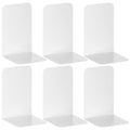 VFINE Bookends 3 Pairs, White Metal Book Ends, Bookends for Shelves, Book Stopper for Heavy Books, Book Dividers for Home Office - color: White Bookends 6 Pieces