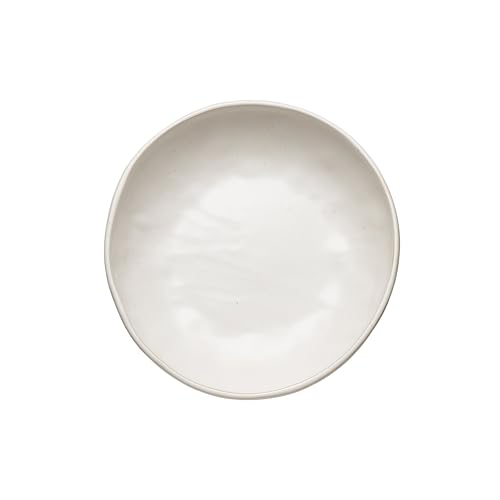 Creative Co-Op Stoneware Bowl w Reactive Glaze, White - color: White, size: 8.0" Round x 3.75" Tall