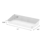 Yamazaki Home Tower Space Saving Vanity Tray - 5.25" X 11.75" - Steel - color: White, size: 5.3" x 11.8" x 2"