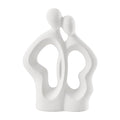 Danya B Hans White Abstract Embrace Couple Decorative Accent Matte Ceramic Sculpture Figure Set