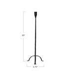 Creative Co-Op 20" H Hand-Forged Cast Metal Footed Taper Holder, Black