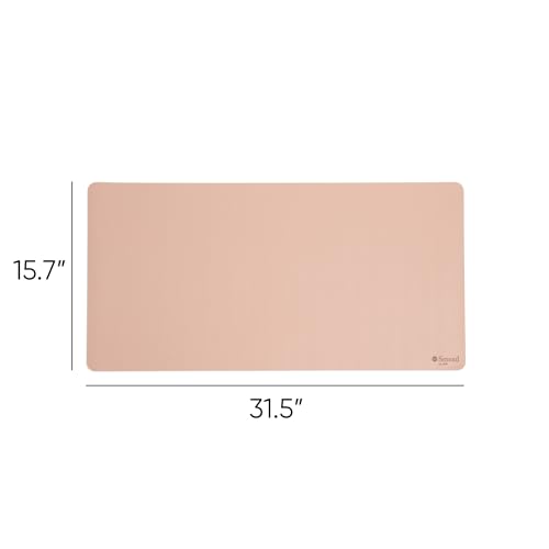 Smead Desk Pad, Vegan Leather Desk Mat with Non-Slip Faux Suede Backing, Perfect Desk Organizer for Office Decor, 31.5” x 15.7” Medium, Dusty Rose (64834) - color: Pink, size: 15.7" x 31.5"