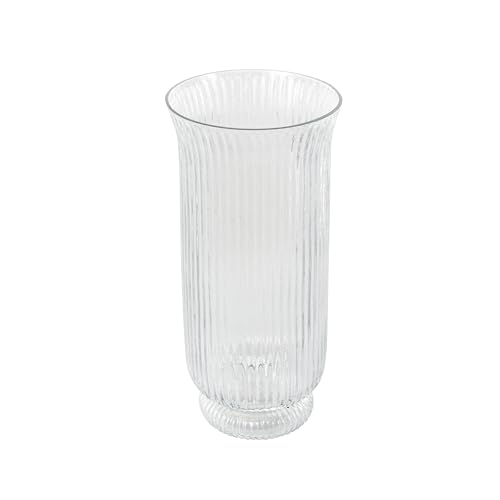 Deco 79 Glass Decorative Candle Holder Ribbed Candle Stand with Elevated Base, Candlestick Holder 6" x 6" x 13", Clear - size: 6" x 6" x 13"