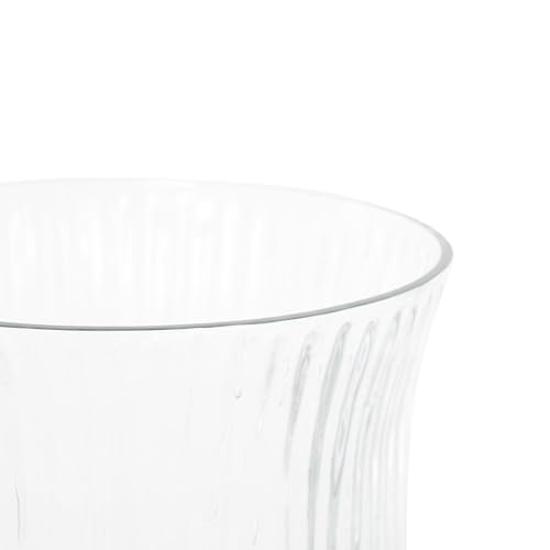 Deco 79 Glass Decorative Candle Holder Ribbed Candle Stand with Elevated Base, Candlestick Holder 6" x 6" x 13", Clear - size: 6" x 6" x 13"