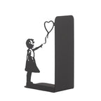 Girl with Balloon Silhouette Bookends, Banksy Arts, Iconic Figure Book Stand, Street Arts, Graffiti Art, Hope Themed Bookend, Decorative Balloon Girl Book Stand, Flying Balloon Girl Book Holder