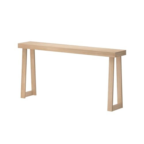 Plank+Beam Solid Wood Console Table, 66 Inch, Sofa Table, Narrow Entryway Table for Hallway, Behind The Couch, Living Room, Foyer, Easy Assembly, Blonde - color: Blonde, size: 66" Console Table