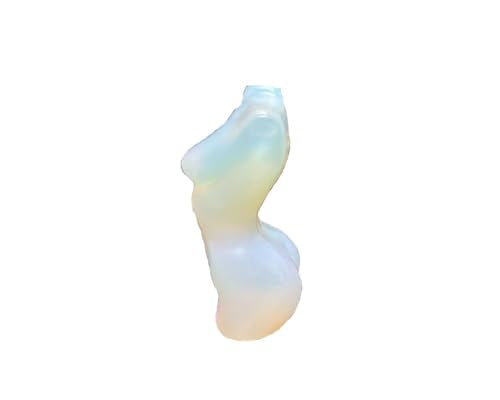 Natural Opal Crystal Female Model Figurine Hand Carved Body Sculpture Statue Gemstone Small Figurine Reiki 3 Inch Home Office Decor Ornaments 100-150 Grams - color: Opal