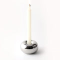 Silver Modern Doughnut Shaped Candlestick Holder, Small Decorative Taper Candle Holder for Bathtub Bedroom Livingroom - size: 1 Pack