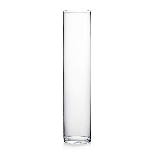 WGV Cylinder Vase, Diameter 5", Height 24", Clear Glass Floral Planter Container, Tall Centerpiece Arrangement for Wedding Party Event Home Office Decor, 1 Piece - size: 5"x24"H CL