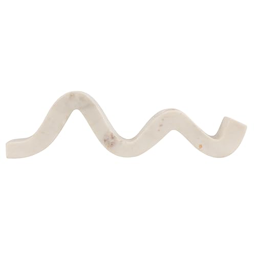 Bloomingville Marble Wave Double Taper Candle Holder, White - color: White