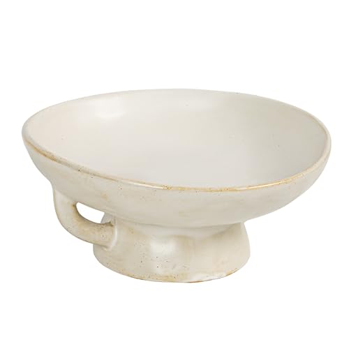 Creative Co-Op Stoneware Bowl w Reactive Glaze, White - color: White, size: 8.0" Round x 3.75" Tall