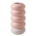 Nordic Ceramic Vase Modern Abstract Art Geometric Flower Plant Holder Decor - size: Pink circle