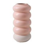 Nordic Ceramic Vase Modern Abstract Art Geometric Flower Plant Holder Decor - size: Pink circle