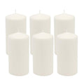 Stonebriar Unscented White Tall Pillar Candles, 65 Hour Burning Candle Pillars, Perfect for Decor, Weddings, Emergencies 3" X 6", 6 count - size: 3" x 6", style: Pack of 6