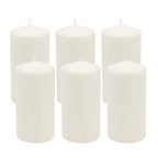 Stonebriar Unscented White Tall Pillar Candles, 65 Hour Burning Candle Pillars, Perfect for Decor, Weddings, Emergencies 3" X 6", 6 count - size: 3" x 6", style: Pack of 6