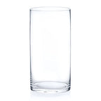 Enova Floral Clear Glass Cylinder Vase 5 x 10 Inches Round Flower Vase, Pillar Candle Floating Candle Holder Vase, Tall Glass Vase for Flowers, Glass Vase for Decor, Wedding Centerpieces (1 Piece) - size: 5W X 10H