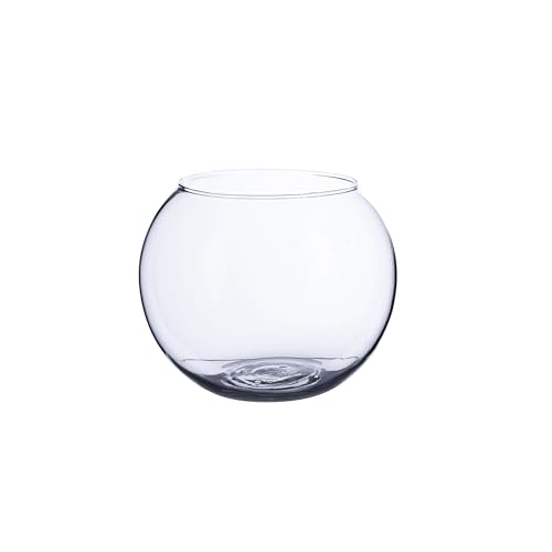 WGVi Clear Glass Tea Light Votive Candle Holder, Width 3", Height 2.5", Small Globe Bubble Bowl Round Vase, Tabletop Décor Container Terrarium, 1 Piece