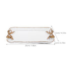 Kichvoe Retro Bowknot Jewelry Tray 7.87X4.72X0.78In Decorative Dessert Plate for Rings Necklaces Earrings Keys Holder Home Decor Cafe Display