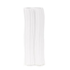 Howard Elliott Collection White Hirst Ceramic Vase for Flowers with Ripple Texture, Abstract Design Decorative Flower Vase for Weddings and Floral Arrangements, Medium, 4 x 4 x 11 Inch - size: 11"L x 4"W