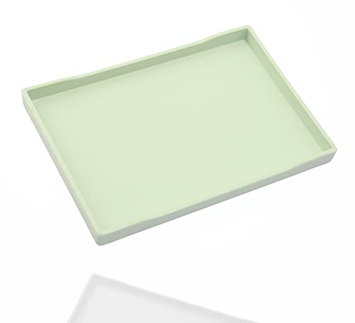 Green Small Serving Tray (9.5 x 7 inch), Countertop Organizer for Bathtub Bathroom Vanity Items, Serving Accessory, Coffee, Drinks, Tea, Party, Spa, Perfume and Display Use. - color: Green-1 Tray, size: 9.5" x 7" x 0.8"