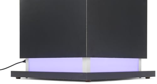 Displays2go Pedestal Display Case with Ambient LED Lighting and Clear Acrylic Top (PEDLEDBK2)
