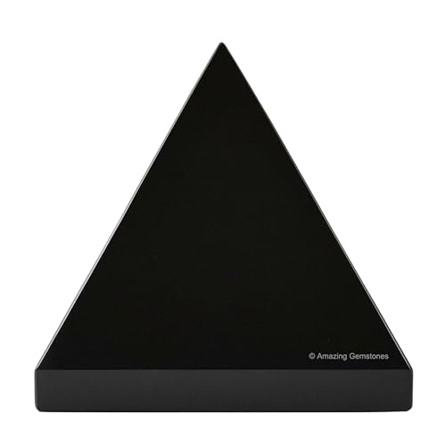 Amazing Gemstone Black Agate Pyramid Crystal Healing Stones - 2" Great Pyramid Figurine of Natural Stone Pyramid for Meditation, Reiki, Chakra Balancing and Crystal Pyramids Grid - color: Black Agate