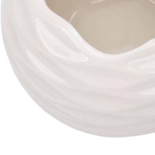 Generic Scented Candle Holder, Ceramic Nordic Minimalist Hand Cast Texture, with Heat Proof Premium Material, for Living Room Dining Table Bedroom Decor (White)